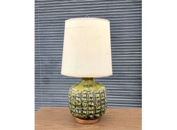 AWESOME GLAZE Mid Century Modern Italian Ceramic Lamp - Bitossi Style