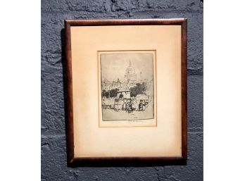 Original Joseph Pennell Ashcan School (NYC) Signed Etching Of St. Paul’s Cathedral (London)