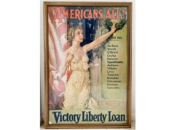Vintage AMERICANS ALL! Victory Liberty Loans Poster