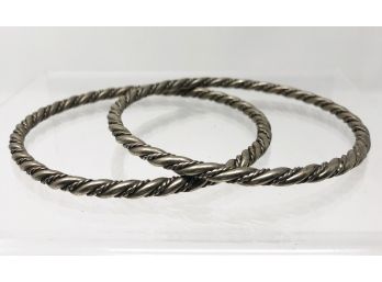Pair Of Twisted Metal Bangles