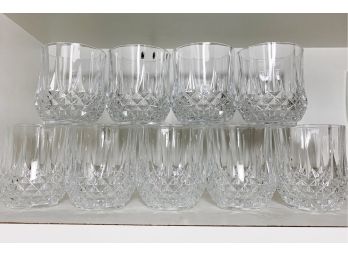 Crystal Longchamps Pattern Glasses - Set Of 9