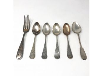 Sterling Silver Flatware - 6 Pieces - 155.8g / 5.009ozt