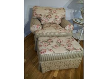 Nice Slightly Over Sized Chair By DOMAIN - Great Floral Upholstery