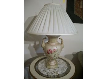 Lovely 'French Shabby Chic'   Floral Lamp - W/Shade (Slightly Oversized)