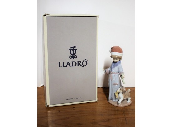 Retired Lladro 'Dear Santa' Boy & Dog Porcelain Figurine 6166 W/Box