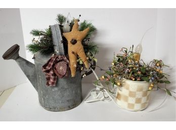 Two Country Primitive Look Lighted Decor