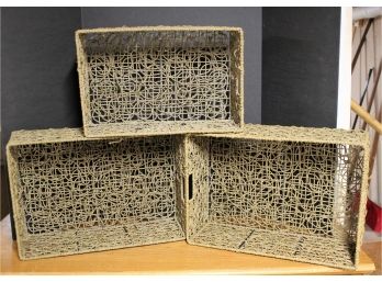 Set Of Three Rope/Wire Decorative Storage Containers