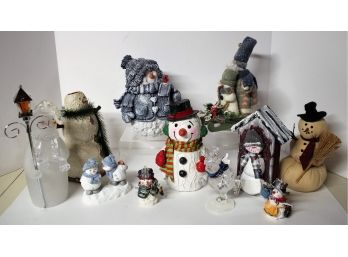 Cute Mixed Lot Of Holiday Christmas Snowmen Decor