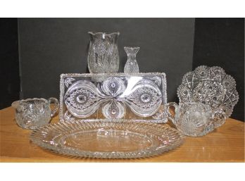 Vintage Lot Of Cut Glass & Crystal Tableware Accessories