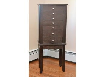 Wood Tall Jewelry Armoire Chest