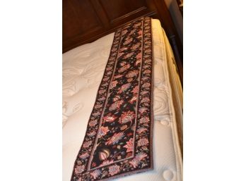 Black Fabric Floral Table Runner 13' X 74.25'