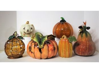 Mixed Lot Fall Halloween Pumpkins/Jack O Lanterns, Lenox Votive