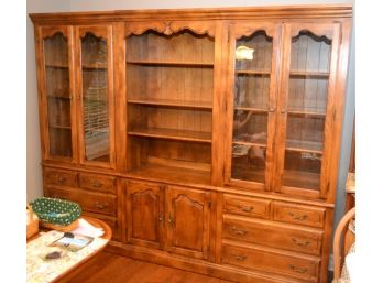 Late 80s Handsome Ethan Allen Three Piece French Country  Wall Unit China Cabinet