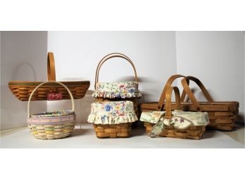 Six Assorted Vintage Longaberger Woven Baskets