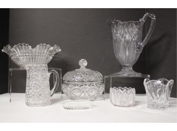 Seven Piece Mixed Lot Cut Crystal/Glass Tableware