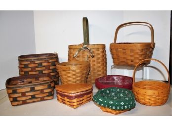 Nine Vintage Mixed Lot Longaberger Baskets