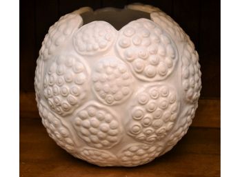 Large White Ceramic 9 1/2' Tall Round Bowl/Vase