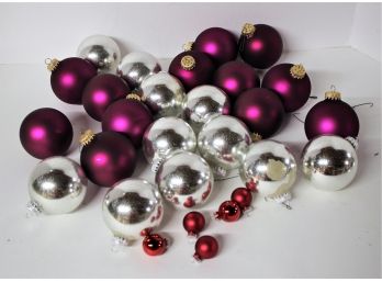 Mixed Lot Glass Christmas Ball Ornaments