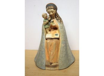 Vintage Porcelain Painted Madonna & Child Figurine