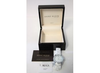 New Anne Klein NY 12/2109WTWB White Ceramic Ladies Watch