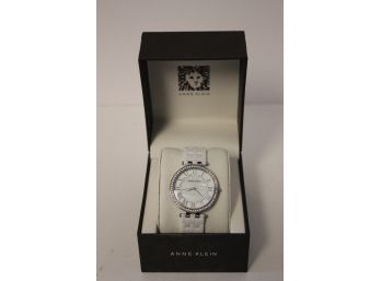 NWT Anne Klein Women's Swarovski Crystal Accented White Ceramic Watch