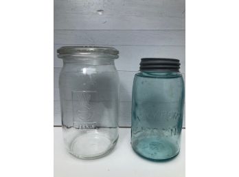 Two Collectible Mason Jars - One From Germany