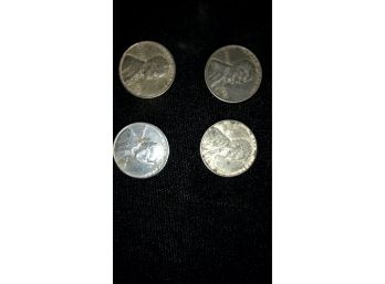 (4) 1943 One Cent Lincoln Wheat Steel Pennies