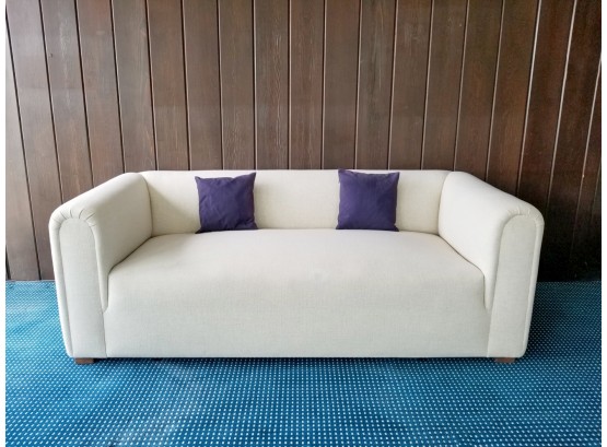 Fabulous Modern Low Back Linen Upholstered Sofa (2 Of 2 )