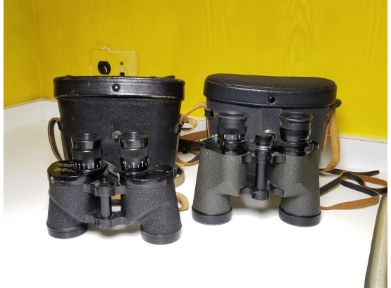 2 Vintage Binoculars With Carrying Case