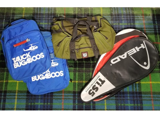 Selection Of Sporty Backpacks And Covers For Rackets