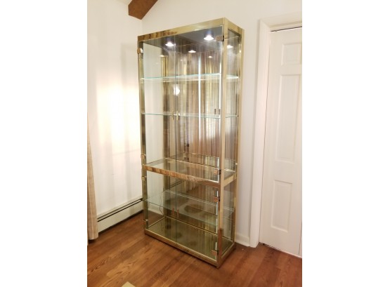 Vintage Italian Brass And Glass Display Case