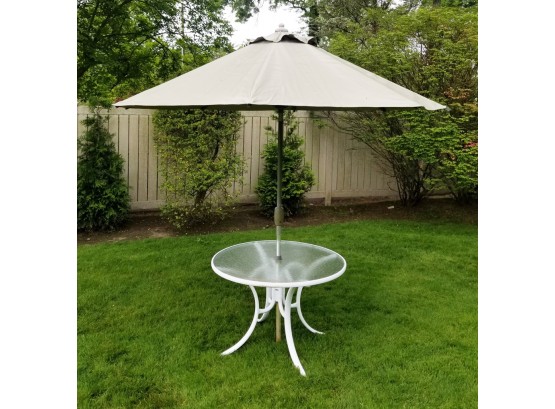 Vintage Patio Table And Umbrella