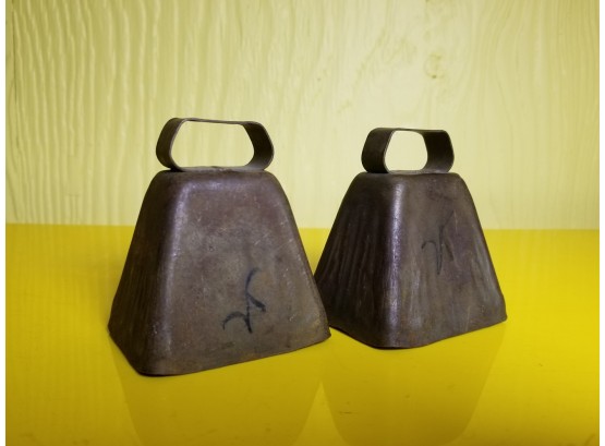 Two Small Brass Cowbells