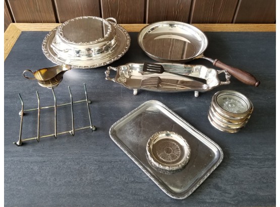 Vintage Silver Plated English And Italian Breakfast Serving Pieces