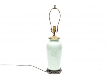 Asian Style Baby Blue Porcelain Lamp