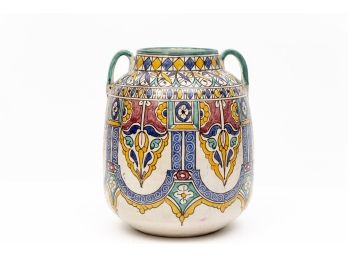 Hand-Painted Two Handled Urn