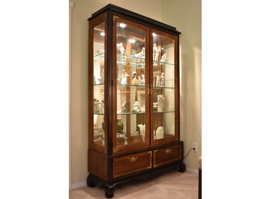 Broyhill Two Tone Lighted Display Cabinet