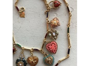 Hearts & Flowers Charm Necklace By Joanne Rivers