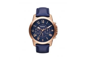 Fossil Grant Multi-Function Navy Dail Blue Leather Men's Watch
