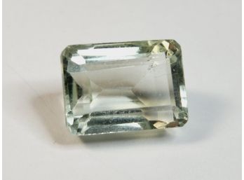 12 Carat --- 16x12mm Emerald  Cut Prasiolite (Green Amethyst)  Loose Gemstone