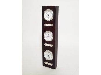 Vintage Triple Time Zone Clock Or Terminal Clock