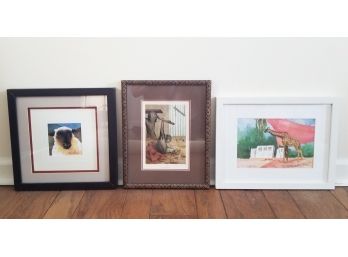 Collectiom Of Animal Wall Art Including Original Watercolor Paintings By Claire Lemilly & Lila Blinco