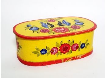 Shabby Chic Vintage Toleware Wooden Lidded Box