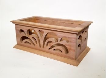Ornate Carved Pierced Rectanguar Wooden Patio/Window Planter Box