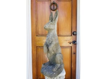Large Cement Sculpture Of A Hare - No  Basket