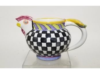Rare Whimsical Mackenzie Childs 'Piccadilly Chicken' Figural Pitcher