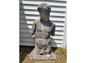 Vintage Cement Sculpture Of Adam's Bust