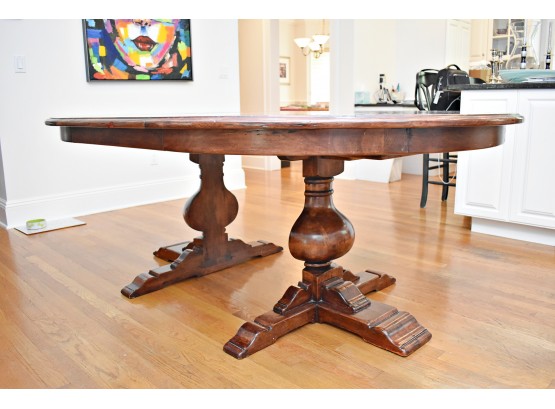 Bausman & Company Breadboard Top Pedestal Dining Table With 24' Leaf, Solid Walnut (Retail $7,000)  ) √ Early Pickup OK