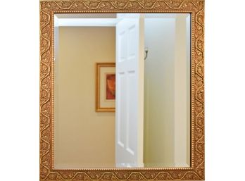 Beveled Edge Wall Mirror Gilded Grape Vine Frame,  24x27.5'