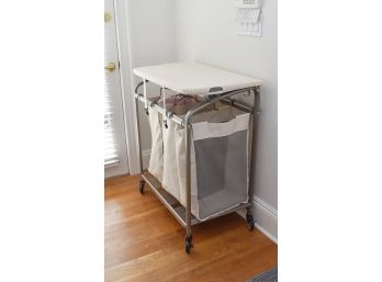 All-In-One Laundry Sorter Hamper With Folding Shelf